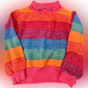Vintage Sears Multicolor Striped Kids Sweater.  Extra soft!